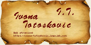 Ivona Totošković vizit kartica
